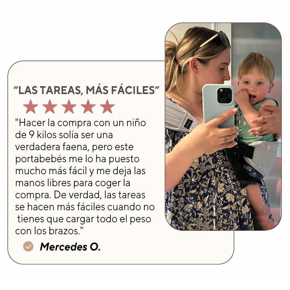 El portabebé Carylo gris