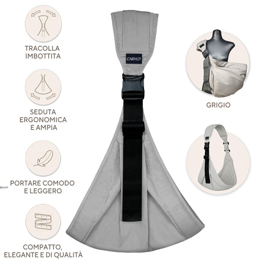 Marsupio porta bebè Carylo - Grigio