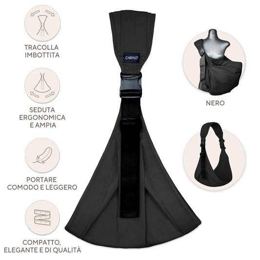 Marsupio porta bebè Carylo - Nero