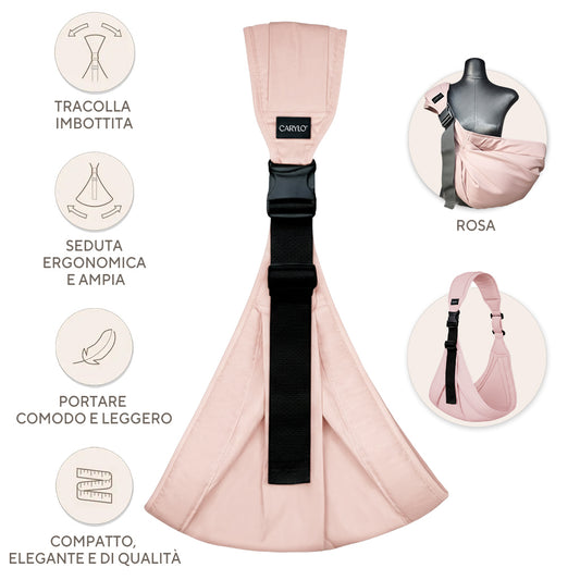 Marsupio porta bebè Carylo - Rosa